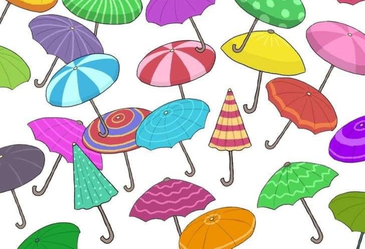 Головоломка для проверки IQ: сможете ли вы найти 2 одинаковых зонта за 5 секунд?