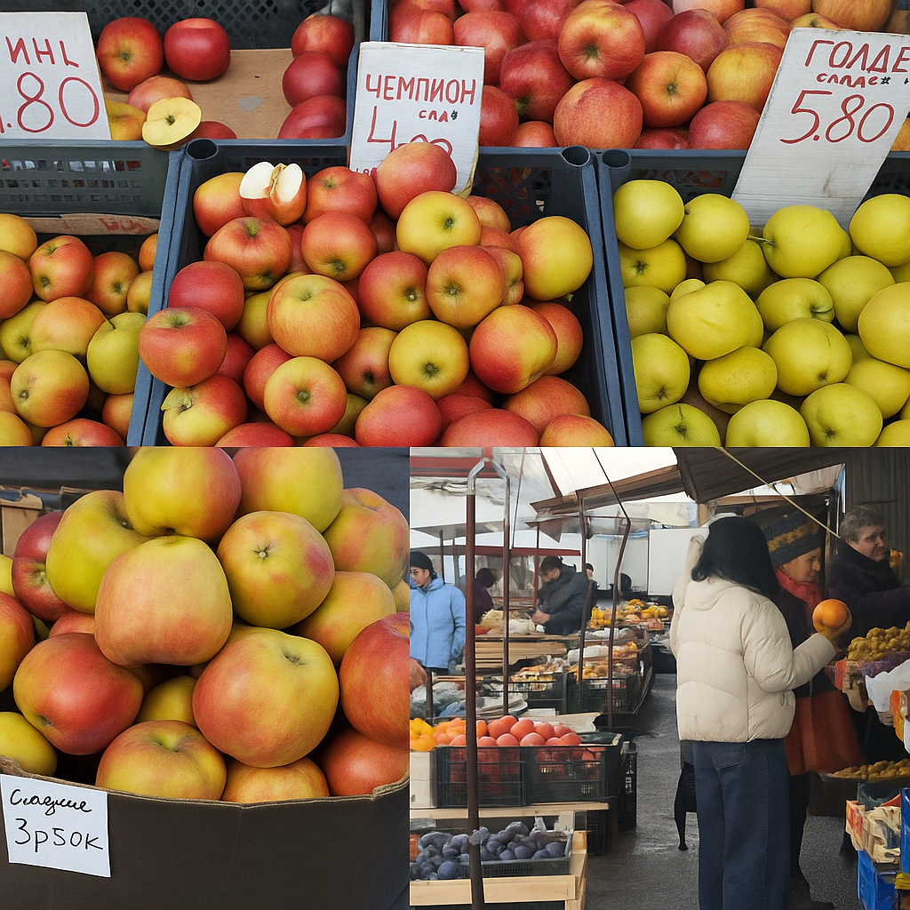 Хит сезона — яблоки: что ещё продают на рынке в Слониме и сколько это стоит