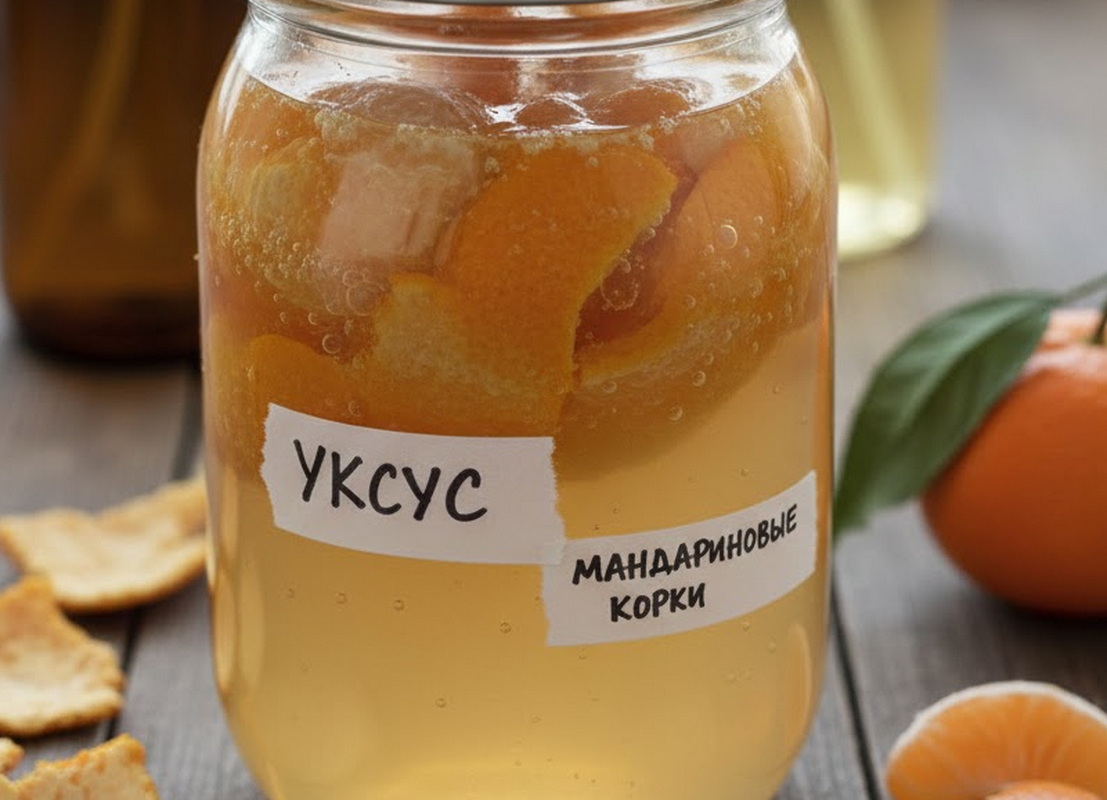 Мандариновые корки и уксус: натуральное чистящее средство своими руками