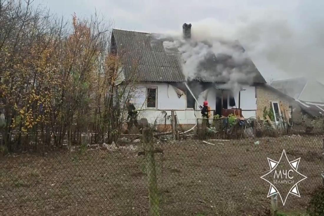 Спасатели вынесли женщину из горящего дома в Зельве