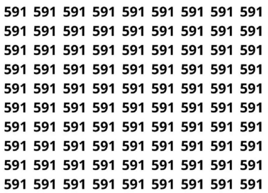 Тест на IQ: найдите в море чисел 591 другие числа всего за 20 секунд