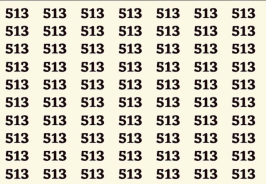 Тест на внимательность: Найдёте ли вы число 518 среди чисел 513 за 13 секунд?