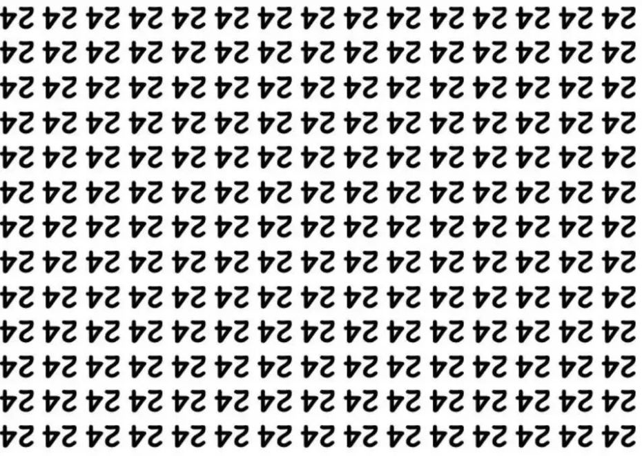 Только гений может найти правильное число в море перевернутых чисел 24 – всего за 5 секунд