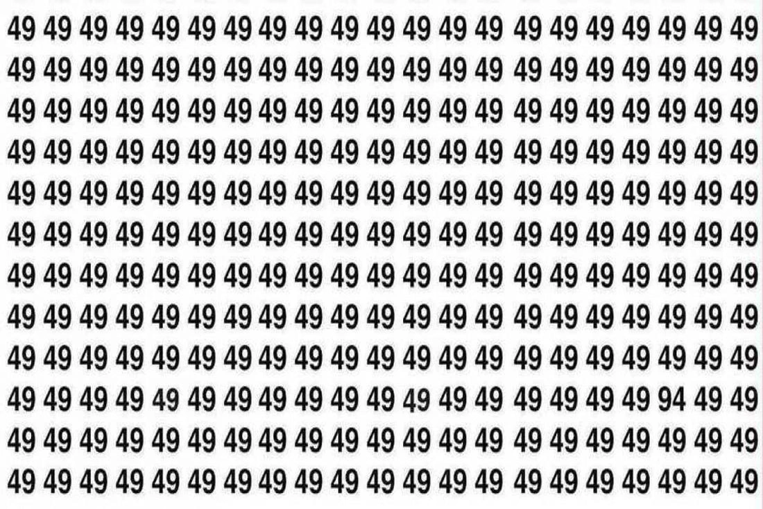 Визуальная загадка: 94 среди множества 49. Сможете заметить?