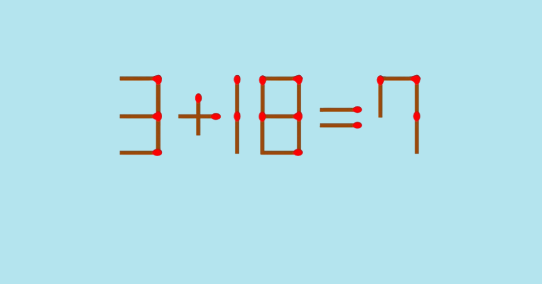 Вы гений, если сможете переставить 1 спичку в 3+18=7