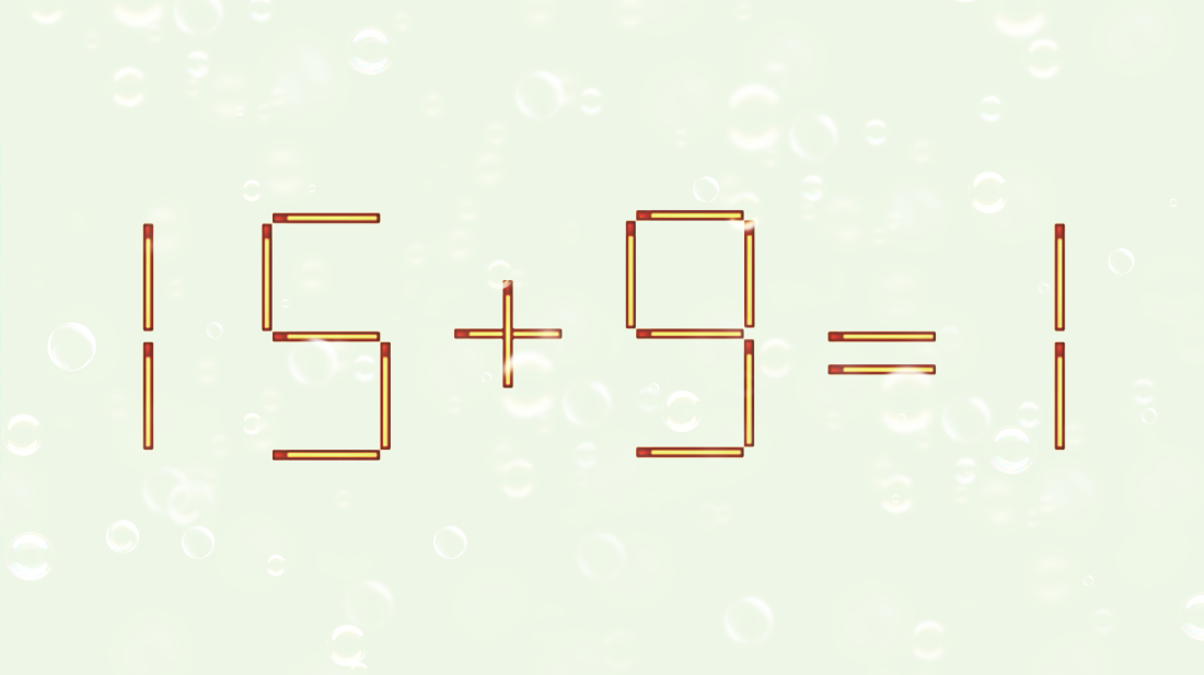Вы мастер головоломок, если успеете переставить 1 спичку в 15+9=1 за 15 секунд